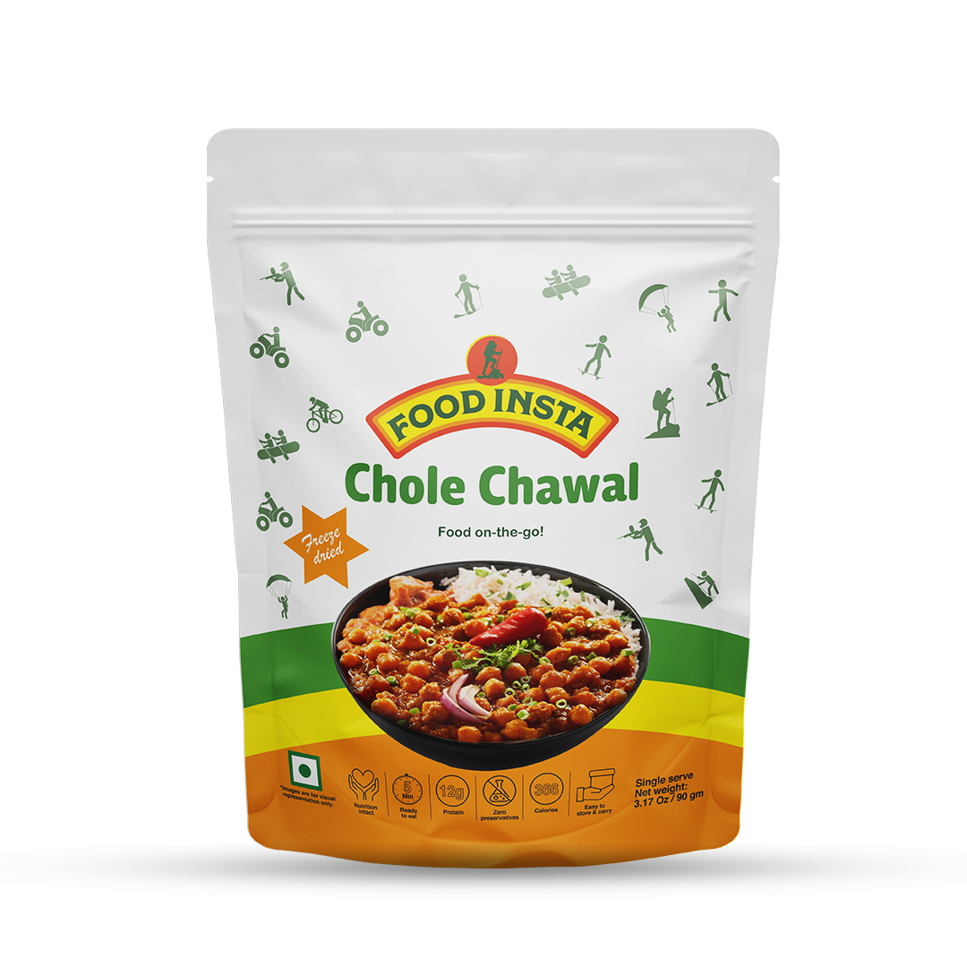 Travel food instant chole chawal